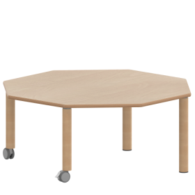 Tisch ZALOTTI mit Schichtstoff-Belag Achtecktische, Plattenmaß B/T: 120x120 cm, Höhen 25…76 cm, Massivholzbeine Ø 60 mm, Fußvariante: fahrbar Tisch ZALOTTI mit Schichtstoff-Belag Achtecktische, Plattenmaß B/T: 120x120 cm, Höhen 25…76 cm, Massivholzbeine Ø 60 mm, Fußvariante: fahrbar-image