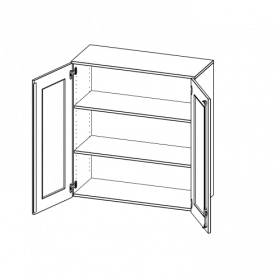 Aufsatzschrank, 3 Ordnerhöhen - Serie evo180 B/H/T: 100x108x40 cm, 2 Türen mit Glaseinsatz, abschließbar-image