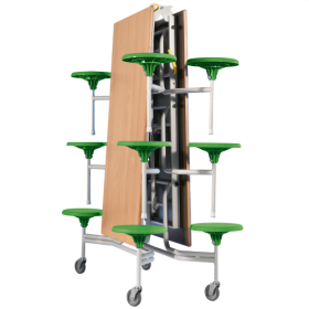 Spaceflex 2.0 Klapptisch mit integrierten Stühlen, Schichtstoffplatte, rechteckig Maße wählbar, 12 oder 16 Sitzer-image