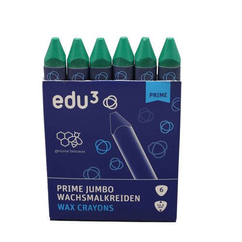 edu3 PRIME Jumbo Wachsmalkreide, 6 Stifte einer Farbe-image