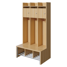 Spindgarderobe, kleine Tür Bank, Schuhrost, 3fach-Haken, H/T: 160x55 cm Spindgarderobe, kleine Tür Bank, Schuhrost, 3fach-Haken, H/T: 160x55 cm-image