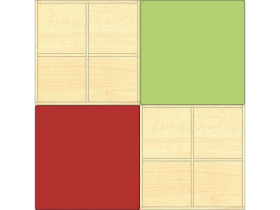 cuBe Bücherinsel "L" 4-teilig Bücherinsel "L" mit hoher und flacher Bücherkiste fahrbar und 2 Sitzhockern-image