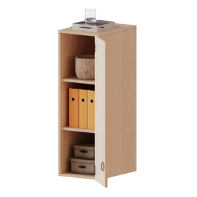 Aufsatzschrank für ErgoTray Serie, 3 Ordnerhöhe - Serie evo180 B/H/T: 36,1x108x40 cm, 1 Tür, Tür öffnet links-image