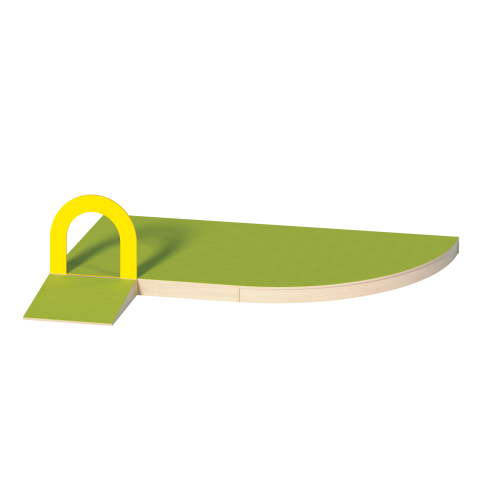 Podestanlage 6, 3teilig, mit Bogendurchgang und Linoleum-Deckplatten B/H/T: 300x13/76x222 cm, mit großem Bogenpodest und anderem Podest, mit Rampe-image