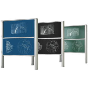 Zweiflächige Pylonentafel Schultafel aus Premium Stahlemaille, Serie PY2 E Pylonenschiebetafel Zweiflächige Pylonentafel Schultafel aus Premium Stahlemaille, Serie PY2 E Pylonenschiebetafel-image