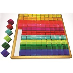 Acryl Bauwürfel 100 Stück, im Holzrahmen Acryl Bauwürfel 100 Stück, im Holzrahmen-image