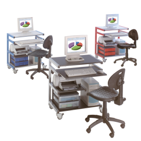 Mobiler PC-Arbeitsplatz B/H/T: 76x85x45 cm, Tastaturhöhe: 72 cm-image