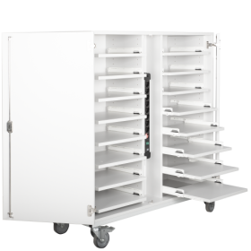 Notebookwagen mit 16 Fächern Teleskopauszug, fahrbar B/H/T: 135x125x42 cm-image