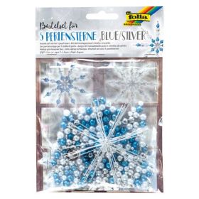 IMG78379_3894 Perlensterne Bastelset für 5 Sterne, Blau-Silber-image