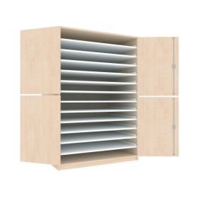 Bildertruhe mit 12 Ablageböden für Papier bis 100 x 70 cm B/H/T: 111x166x81 cm, Korpusdekor nach Wahl-image