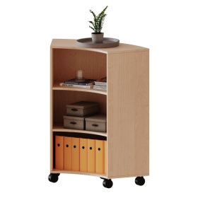 Fahrbares Sechstelkreisregal - Serie evo180 Breite 98,7 cm, Tiefe 40 cm, Rückwand aus Plexiglas-image