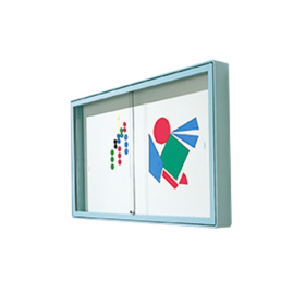 Informationsvitrine W1 mit weißer Stahlrückwand Maße wählbar-image