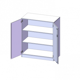 Schrank, 3 Ordnerhöhen - Serie evo180 B/H/T: 100x118x40 cm, 2 Türen, abschließbar, mit Sockel (81 mm)-image