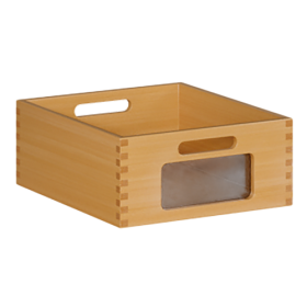 Materialkasten Holzkasten mit Sichtfenster HK 14A, B/H/T: 31,5 x 14 x 36 cm, aus Massivholz BUCHE-image