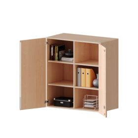 Aufsatzschrank, 3 Ordnerhöhen - Serie evo180 B/H/T: 100x108x50 cm, 2 Türen, abschließbar, mit Mittelwand-image