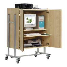 fahrbarer EDV-Schrank Außenmaß: B/H/T: 100x150x67 cm-image