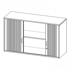 Aufsatzschrank mit Rollo, 2 Ordnerhöhen - Serie evo180 B/H/T: 100x72x50 cm, Querrolladen, abschließbar-image