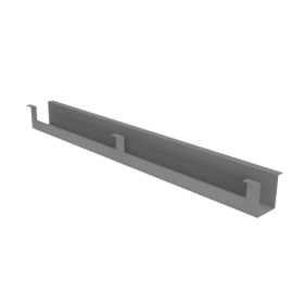 Kabelkanal mit Durchlassbohrung an der Platte für höhenverstellbare Tische Modell EHC für 120 cm breite Tische, Farbe silber (weißaluminium)-image