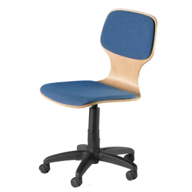 Drehspindelstuhl fahrbar mit Sitz- und Rückenpolster Sitzhöhe von 46-65 cm, mit Rollen und Stahlfußkreuz Drehspindelstuhl fahrbar mit Sitz- und Rückenpolster Sitzhöhe von 46-65 cm, mit Rollen und Stahlfußkreuz-image