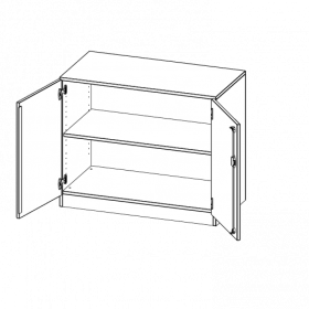 Schrank, 2 Ordnerhöhen - Serie evo180 B/H/T: 100x82x50 cm, 2 Türen, abschließbar, mit Sockel (81 mm)-image