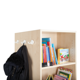 Bücherturm mit offenen Fächern B/H/T: 52x165x64 cm, fahrbar, doppelseitig, 1 Seitenwand-Prospekthalter (6 Fächer)-image
