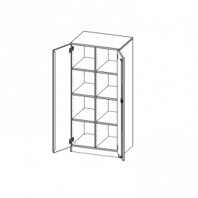ErgoTray Schrank, zweireihig, 4 Ordnerhöhen - evo180 Serie B/H/T: 70,3x154x50 cm, zweitürig, mit Sockel (81 mm), ohne Boxen-image