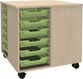 Spielinsel "A-Toll Midi", mit 24 flachen Ergo Tray Boxen, fahrbar B/H/T: 75x82x75 cm, Korpusdekor und Farbe der Boxen nach Wahl Spielinsel "A-Toll Midi", mit 24 flachen Ergo Tray Boxen, fahrbar B/H/T: 75x82x75 cm, Korpusdekor und Farbe der Boxen nach Wahl-image