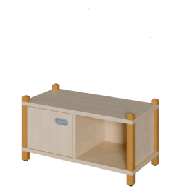 Stollen-Schrank mit einseitiger Tür und offenem Fach B/H/T: 82x40x40 cm, Tür und offenes Fach wahlweise links oder rechts-image