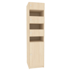 Schließfachschrank, 3 offene & 4 abschließbare Fächer B/H/T: 42x190x52 cm-image