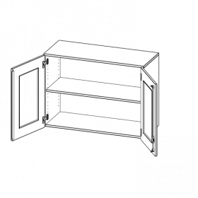 Aufsatzschrank, 2 Ordnerhöhen - Serie evo180 B/H/T: 100x72x40 cm, 2 Türen mit Glaseinsatz, abschließbar-image