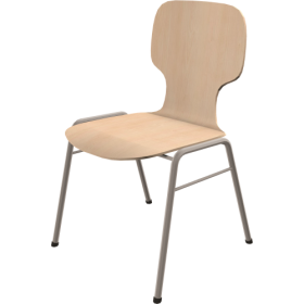 Schalenstuhl stapelbar mit Rundrohrgestell Stapelstuhl mit Sitzschale und Vierfuß- Rundrohrgestell-image
