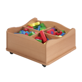 fahrbare Bücher- und Spielekiste mit Wellenformkontur Maße H/T: 30x60, in unterschiedlichen Breiten, mit 4 bzw. 6 Fächern-image