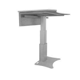 Elektrisch höhenverstellbares Pult mit Blechkabelkanal & Frontblende B/H/T: 160x65-135x90 cm-image