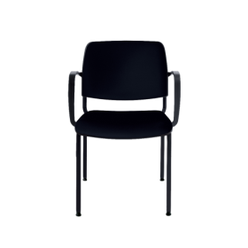 Stuhl ANABELLE mit Sitz- und Rückenpolsterung B/H/T: 56x79x54 cm, 4-Fußgestell, mit Armlehne, Gestellfarbe schwarz, Stoffgruppe C1/C2 (Standard)-image