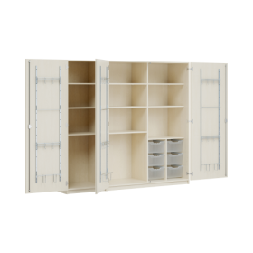 Dreitüriger Musikschrank MOFF 3B B/H/T: 210,9x190x60 cm, feststehend, 6 Ergo Tray Boxen, 8 verstellbare Böden-image