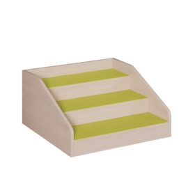 Treppenaufgang für Podeste mit Linoleum-Deckplatte Aufgang Treppe, 3 Stufen mit Linoleumbelag, Höhe wählbar-image