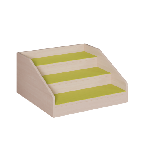 Treppenaufgang für Podeste mit Linoleum-Deckplatte Aufgang Treppe, 3 Stufen mit Linoleumbelag, Höhe wählbar-image