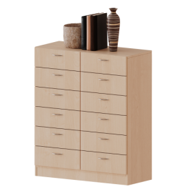 Schubladenschrank, 3 Ordnerhöhen - Serie evo180 Breite 80 cm, Gesamthöhe 118 cm, 12 Schubladen, mit Sockel (81 mm) Schubladenschrank, 3 Ordnerhöhen - Serie evo180 Breite 80 cm, Gesamthöhe 118 cm, 12 Schubladen, mit Sockel (81 mm)-image