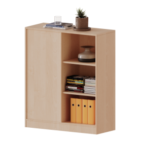Raumteiler Regal, 3 Ordnerhöhen - Serie evo180 B/H/T: 100x118x60 cm, 6 Fächer, wechselseitig angeordnet, mit Sockel (81 mm)-image