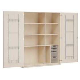 Dreitüriger Musikschrank MOFF 2, mit 4 ErgoTray-Boxen, 4 Einlegeböden B/H/T: 160,9x190x60 cm-image