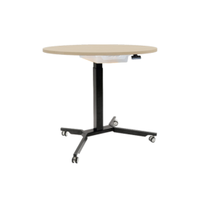 Sitz- / Stehtisch mit Melaminplatte H: 70-111 cm, fahrbarer und höhenverstellbarer Tisch Sitz- / Stehtisch mit Melaminplatte H: 70-111 cm, fahrbarer und höhenverstellbarer Tisch-image