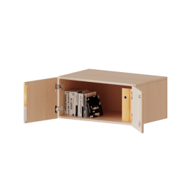 Aufsatzschrank, 1 Ordnerhöhe - Serie evo180 B/H/T: 100x36x50 cm, 2 Türen, abschließbar-image