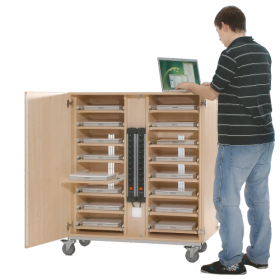 Notebookwagen mit 16 Fächern, fahrbar B/H/T: 110x125x42 cm Notebookwagen mit 16 Fächern, fahrbar B/H/T: 110x125x42 cm-image