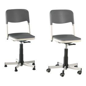 fahrbarer Drehspindelstuhl höhenverstellbar (52-72 cm), Sitz- und Rückenfläche geteilt-image