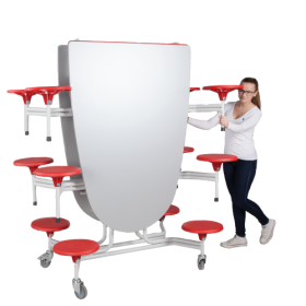 Spaceflex 2.0 Klapptisch mit Vollkernplatte "PowerSurf", oval B/H/T: 305x74x107 cm, 12 Sitze, Sitzhöhe 46 cm-image