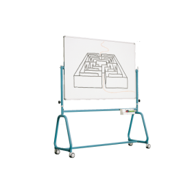 Fahrbares Whiteboard aus Premium Stahlemaille mit Rundrohrgestell, Serie 6 EW-image