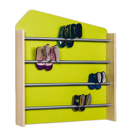 Stiefelwand mit Linoleumrückwand aus feuerhemmendem Material - Dekor Buche, mit Aluminiumrohren für Stiefel-image