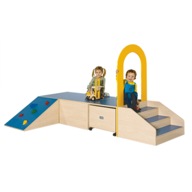 Podestanlage 11, 3teilig, mit Bogendurchgang und Linoleum-Deckplatten B/H/T: 292x46/142x140 cm, mit Treppe und Felsenaufgang zur Podestebene und 1 Rollkasten Podestanlage 11, 3teilig, mit Bogendurchgang und Linoleum-Deckplatten B/H/T: 292x46/142x140 cm, mit Treppe und Felsenaufgang zur Podestebene und 1 Rollkasten-image