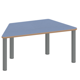 Tisch ZALOTTI mit Linoleum-Belag Trapez-Tische, Maße B/T: 140x70 bzw. 120x60 cm, Höhen 25…76 cm, Stahlrohrbeine Ø 60 mm, Fußvariante: Stellfuß Tisch ZALOTTI mit Linoleum-Belag Trapez-Tische, Maße B/T: 140x70 bzw. 120x60 cm, Höhen 25…76 cm, Stahlrohrbeine Ø 60 mm, Fußvariante: Stellfuß-image