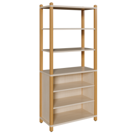 Stollen-Regal mit 5 Fächern T: 40 cm, Regal mit 4 verstellbaren Einlegeböden bzw. 5 Fächern, unten 3seitig geschlossen, oben offen-image